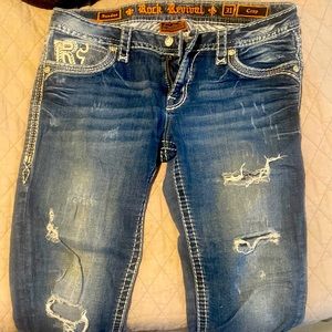 Rock revival crop jeans